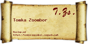 Tomka Zsombor névjegykártya